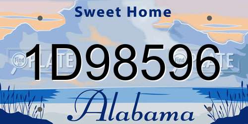 1D98596 Alabama License Plate