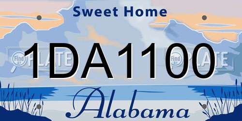 1DA1100 Alabama License Plate