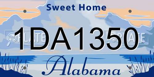 1DA1350 Alabama License Plate
