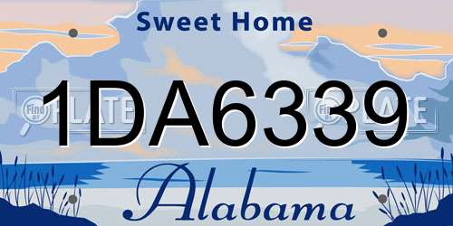 1DA6339 Alabama License Plate