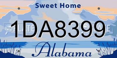 1DA8399 Alabama License Plate