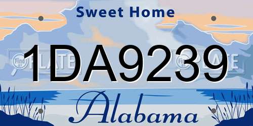 1DA9239 Alabama License Plate
