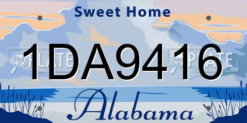 1DA9416 Alabama License Plate