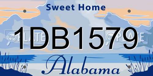 1DB1579 Alabama License Plate
