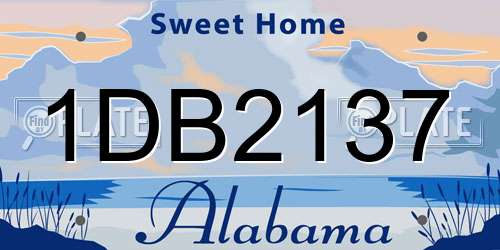 1DB2137 Alabama License Plate
