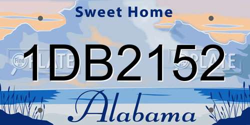 1DB2152 Alabama License Plate