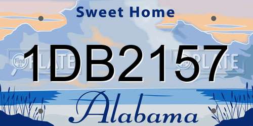 1DB2157 Alabama License Plate
