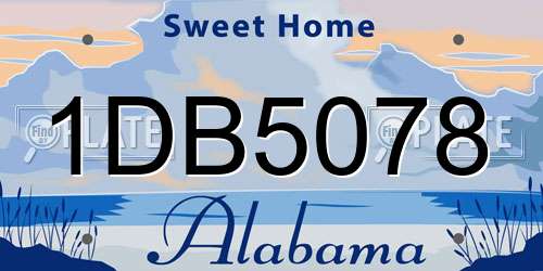 1DB5078 Alabama License Plate