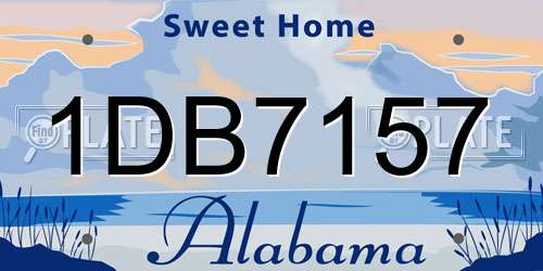 1DB7157 Alabama License Plate