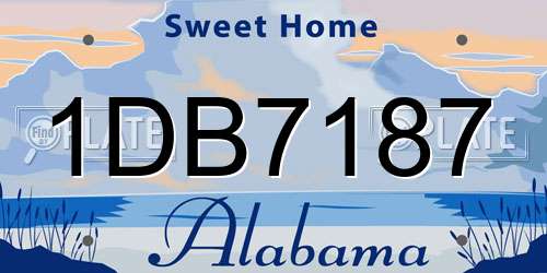 1DB7187 Alabama License Plate