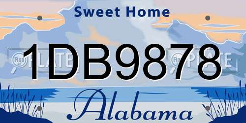 1DB9878 Alabama License Plate