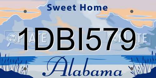 1DBI579 Alabama License Plate