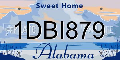 1DBI879 Alabama License Plate
