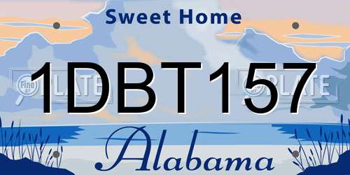 1DBT157 Alabama License Plate