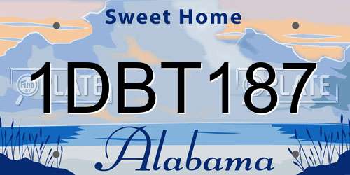 1DBT187 Alabama License Plate