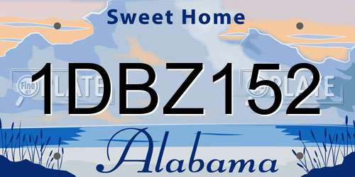 1DBZ152 Alabama License Plate