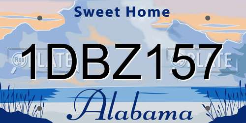 1DBZ157 Alabama License Plate