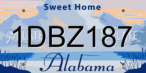 1DBZ187 Alabama License Plate