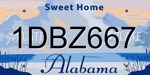 1DBZ667 Alabama License Plate