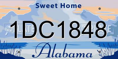 1DC1848 Alabama License Plate