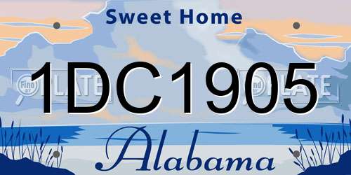1DC1905 Alabama License Plate