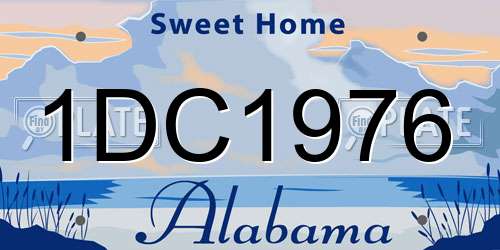 1DC1976 Alabama License Plate