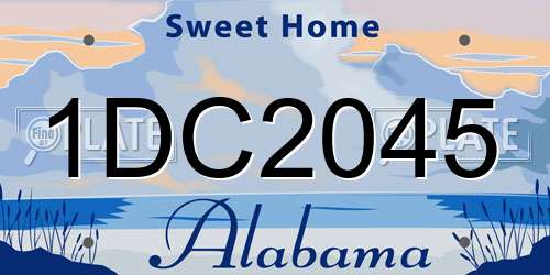 1DC2045 Alabama License Plate