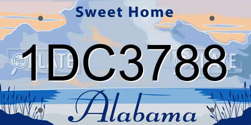 1DC3788 Alabama License Plate