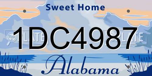 1DC4987 Alabama License Plate