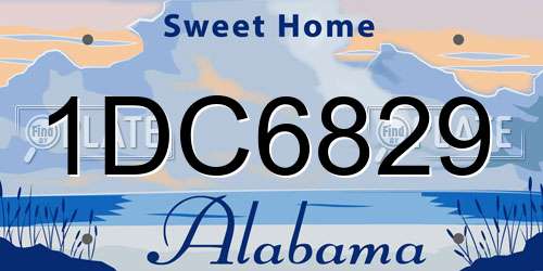 1DC6829 Alabama License Plate