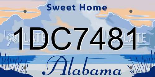 1DC7481 Alabama License Plate