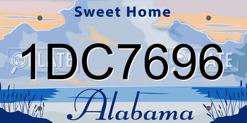 1DC7696 Alabama License Plate