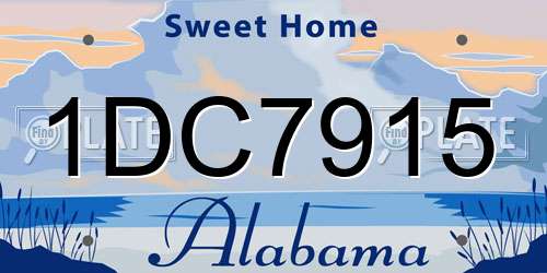 1DC7915 Alabama License Plate