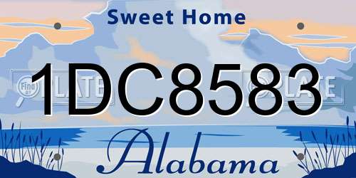 1DC8583 Alabama License Plate