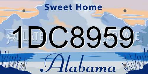 1DC8959 Alabama License Plate
