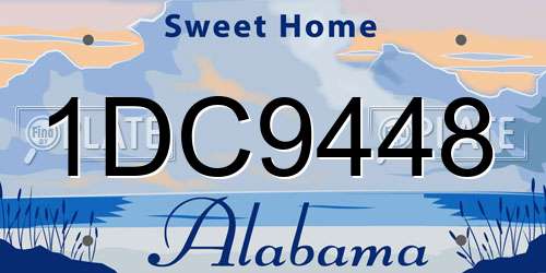 1DC9448 Alabama License Plate