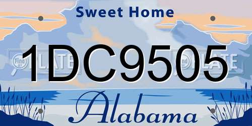 1DC9505 Alabama License Plate
