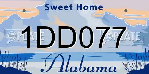 1DD077 Alabama License Plate