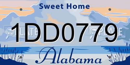 1DD0779 Alabama License Plate