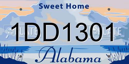 1DD1301 Alabama License Plate