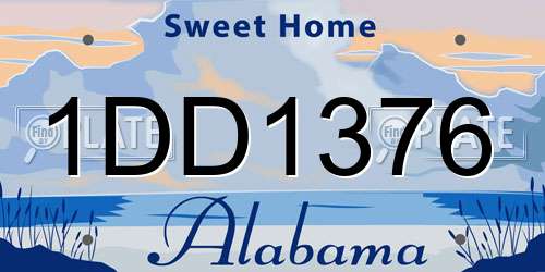 1DD1376 Alabama License Plate