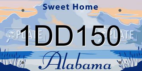 1DD150 Alabama License Plate