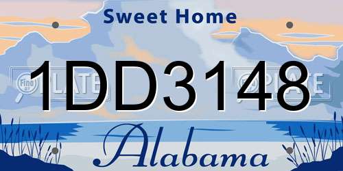 1DD3148 Alabama License Plate