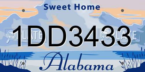 1DD3433 Alabama License Plate
