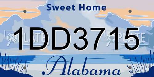 1DD3715 Alabama License Plate