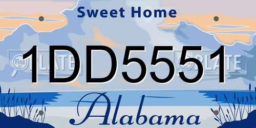 1DD5551 Alabama License Plate