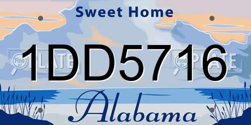 1DD5716 Alabama License Plate