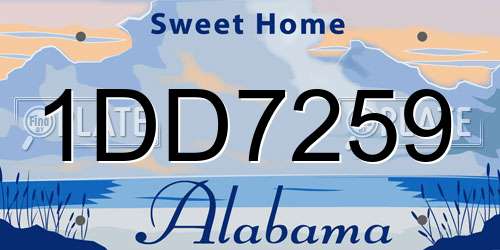 1DD7259 Alabama License Plate