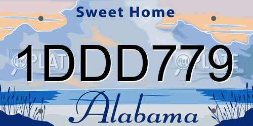 1DDD779 Alabama License Plate