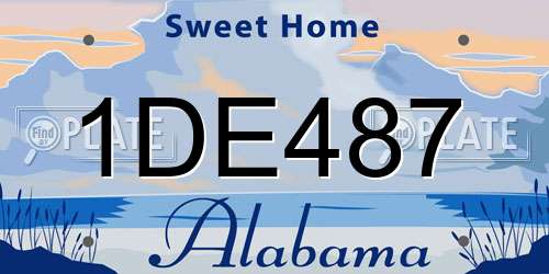 1DE487 Alabama License Plate